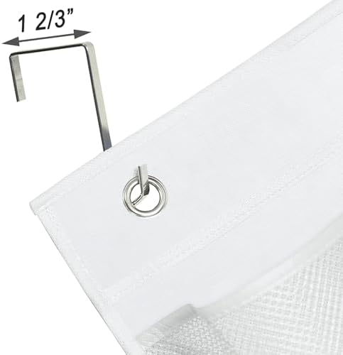 KIMBORA 2 Packs Narrow Over the Door/Wall Shoe Organizer Cruise, Small Hanging Shoe Rack for Closet with Clear Mesh Pocket for Bathroom, RV, Pantry, Camping (White)