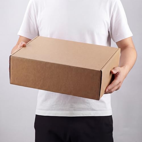 PHAREGE 15 Pack 13x10x4 inch Cardboard Shipping Boxes, Brown Gift Boxes