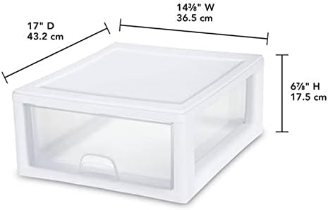 Sterilite Stacking Drawer Storage Organizer for Clothes, 16 Quart, 12-Pack