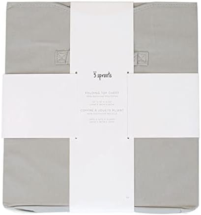 3 Sprouts Recycled Fabric Toy Chest, Extra Large, With Lid, Solid Gray