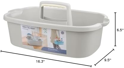 Large Cleaning Supplies Caddy Portable Shower Caddy Basket Light Grey