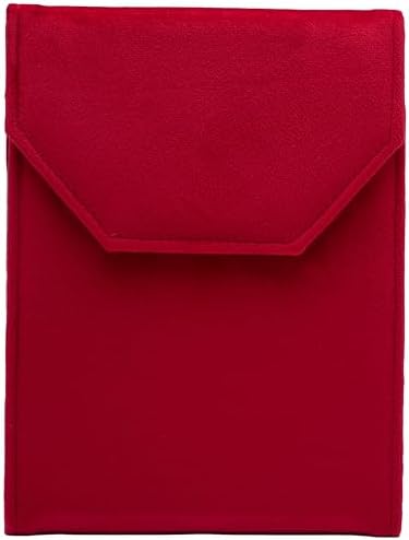 Velvet Necklace Jewelry Travel Folder Storage Display Case (Red)