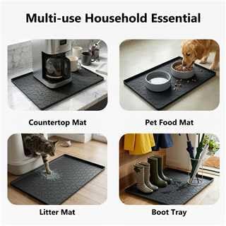 MateeyLife Silicone Waterproof Mat for Dog & Cat Food Mat 19"X12"