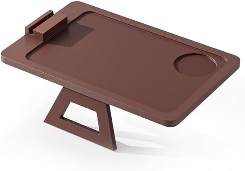 Bamboo Sofa Tray,Couch Arm Table, Clip-On Armrest Tray Table for Wide Couch Foldable Tray with 360° Phone Holder Couch Arm Tray for Eating/Drinks/Snacks/Remote，Brown