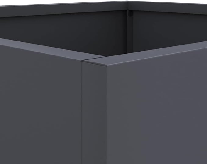 Anthracite Metal Planter with Cold-Rolled Steel Construction Modern Decorative Inlays for Indoor and Outdoor Use 4 Pieces Set