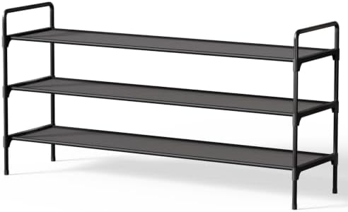 Kitsure Shoe Rack for Closet, Shoe Storage, 42.1" Wide - 3 Tiers, Black