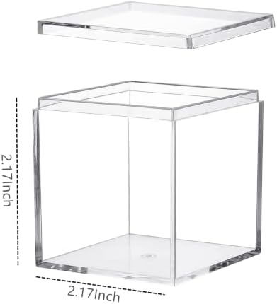 KissYou Acrylic Box for Candy Clear Display Boxes wit Lid Small Plastic Square Cube Jewelry Storage Box Birthday Wedding Graduation Party Decoration Decorative Boxes