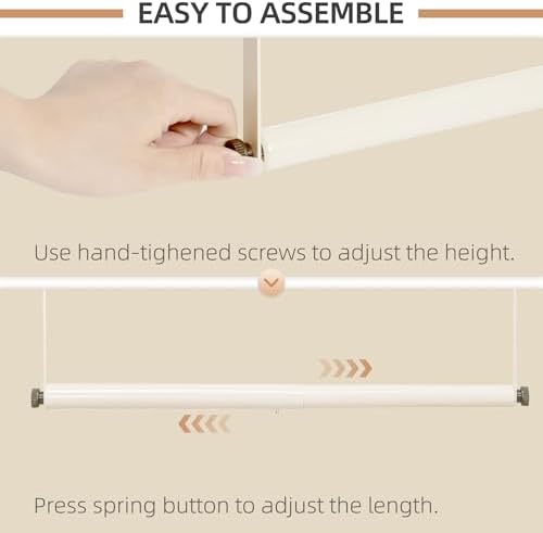 STORAGE MANIAC Adjustable Closet Rod for Hanging Clothes, 2 Pack White