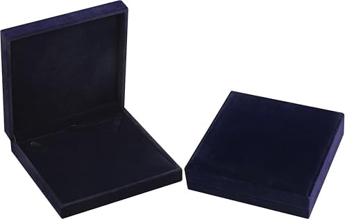 LAODA Navy Blue Velvet Big Necklace Gift Box Choker Pearl Chain Storage