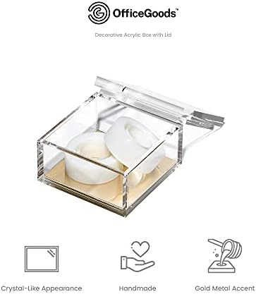 OfficeGoods Acrylic Desk Organizer with Gold Base, Medium