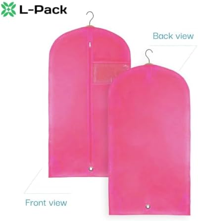 Kids Garment Bag with Clear Window, Hanging Clothes Storage Cover for Dresses, Suits & Dance Costumes, Breathable Travel Bag for Baby Toddler Child, 30" x 18", Pink, Pack of 1