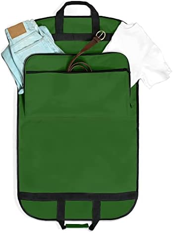 DALIX 39" Garment Bag Cover for Suits and Dresses Clothing Foldable w Pockets (Dark Green)