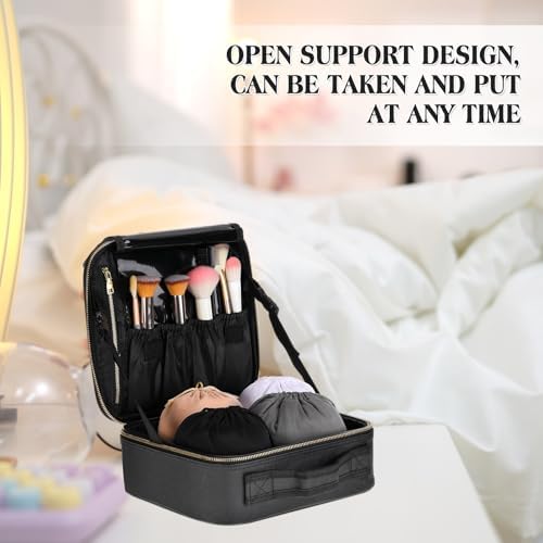 Eccliy Locking Storage Box for Toy, 10.2 x 9 x 4 Inches Discreet Lockable Game Toy Storage Flat Box Bag with Combination Lock, PU Leather(Black)