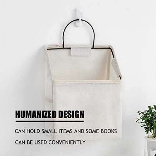 2 Pcs Wall-hanging Storage Bags,Desktop Organizer Basket Cotton Linen Hanging Storage Basket for Kitchen,Bderoom,Living Room-Plant