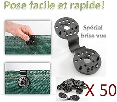 Shade Cloth Clips, 50PC Garden Fabric Sunscreen Net Lock Grip Grommet, Heavy Duty Windproof Plastic Clamps Hooks for Greenhouse, Tarp, Mesh, Cover and Sun Shade Net.