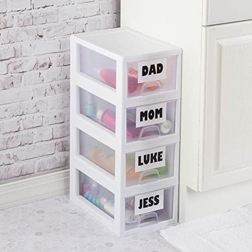 Sterilite Stacking Drawer Storage Organizer for Clothes, 6 Quart, 18-Pack