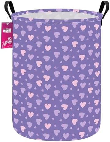 Purple heart Fabric Storage Bin Nursery Organizer Basket