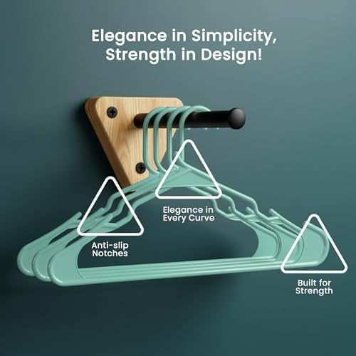 Utopia Home Plastic Hangers 30 Pack – Space Saving Clothes Hanger Aqua