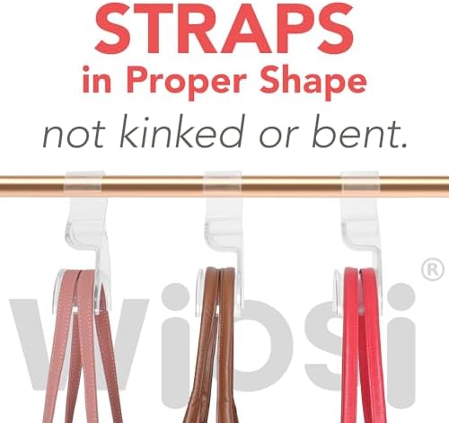 Clear Purse Hanger Closet 3 Pack, Acrylic Purse Hooks for Closet