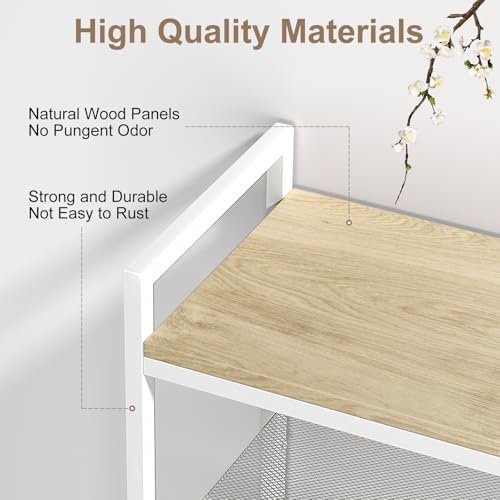 Refrze Shoe Rack for Front Door Entrance, 5 Tier Height-Adjustable Metal Shoe Rack, Sturdy Wooden Top and Tiltable Steel Frame Heavy Duty Shoe Organizer for Bathroom,Bedroom,Kitchen，Include Hook