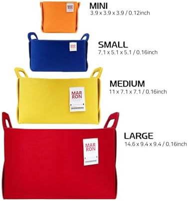 Collapsible Felt CHARCOL Storage Bin Small 7.1"x5.1"x5.1" – Foldable Basket with Handles for Closet, Toy Storage, Laundry Room Organization, Decorative Storage Baskets for Shelves, Nursery
