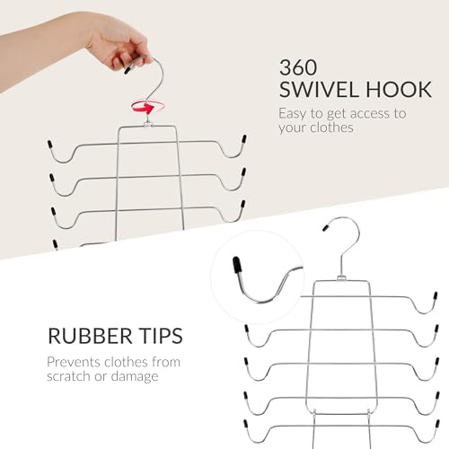 ZEDODIER 3 Pack Tank Top Hanger, Bra Organizer for Closet, Space Saving | 48 Hooks Total, Sturdy Metal, 360° Rotating, Foldable Design, Hanging Closet Organizers and Storage for Apartments and Dorms