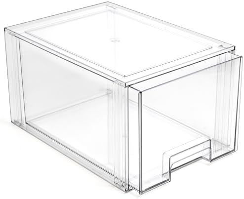 BINO | Stackable Storage Drawers, Tall Large - Clear | THE CRATE COLLECTION | Storage Bins With Drawers | Bathroom Organizers | Under Sink Organizer | Vanity Cabinet Home Organization