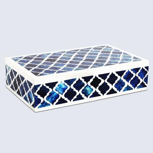 Handicrafts Home Decorative Storage Box 10x6 – Remote Organizer Box with Lid, Modern Decorative Keepsake Box, Boho Shelf Décor, Memory Box for Photos or Letters, Decorative Box for Table Décor