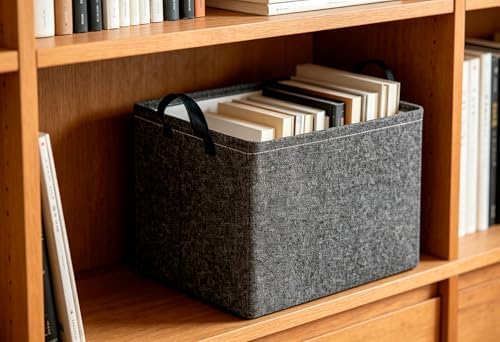 CLOCOR Rectangular Storage Bin,Waterproof Books Box,Gift Basket(Grey)