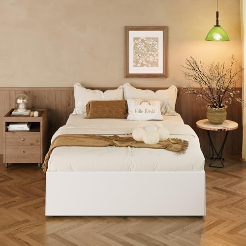 EMODA 18 Inch California King Bed Frames with White Cover