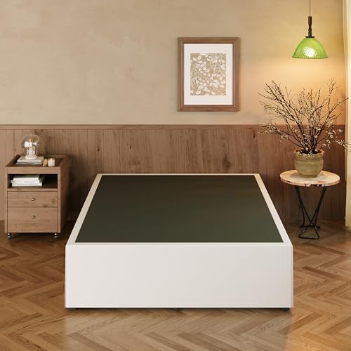EMODA 18 Inch California King Bed Frames with White Cover