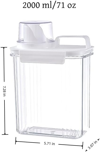 Laundry Detergent Dispenser-2 Pack, 70 oz Detergent Dispenser with 4 Removable Labels, Laundry Soap Dispenser for Laundry Room Organization and Storage, BPA Free & PET Plastic Clear