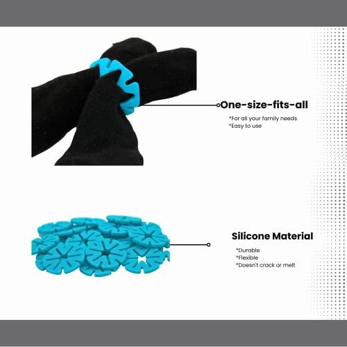 SNIPSIE Socks Holder Rings for Washing Machine - Silicone Laundry Essentials/Stocking and Sock Locks Laundry Organizer - 20 PCS (Blue)