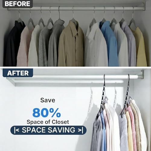 HOUSE DAY 10 Pack Closet Organizers and Storage with 5 Holes for Cascading