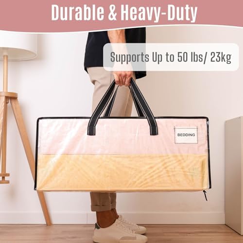 VENO Heavy Duty Moving Bags, Storage Bags, Easy Visibility, Clear, 6 Pack