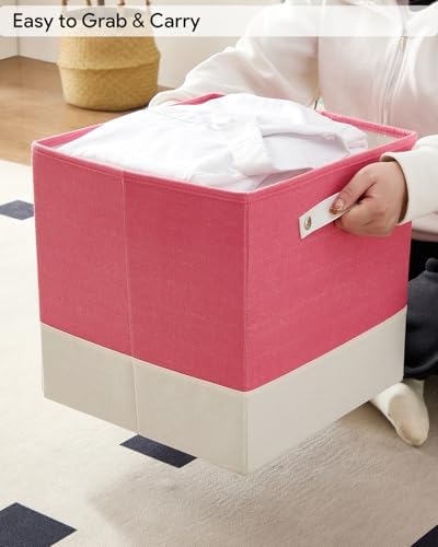 Cube Storage Bins | 10.5"x10.5"x11", Macaron & White, 6 Pack