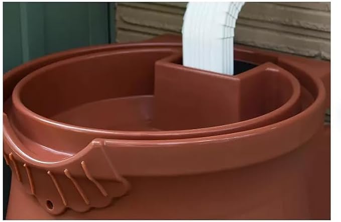 Rain Wizard Decorative Urn Rain Barrel, Durable polyethylene Resin, with Brass Spigot, Flat-Back Design,Perfect for Gardening Any Home (Terra Cotta, 50 Gallon)