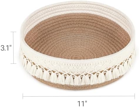 Mkono Makeup Perfume Organizer, Boho Decor Macrame Storage Basket