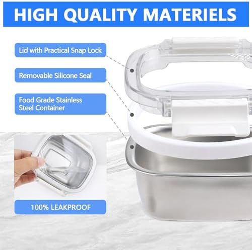 3 Piece 250ml/8.oz Stainless Steel Containers with Lids