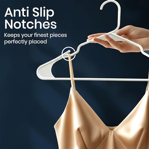Utopia Home Plastic Hangers 20 Pack – Space Saving Clothes Hanger White