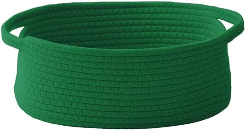 JMvicyroam Small Woven Basket, Empty Gift Basket, Green/1 Pack