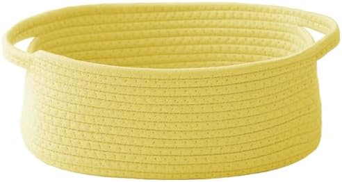 JMvicyroam Small Woven Basket, Empty Gift Basket, Yellow/1 Pack