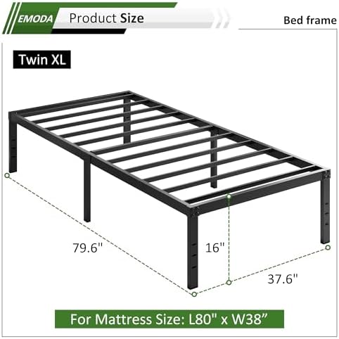 EMODA 16 Inch Platform Twin XL Bed Frames No Box Spring Needed, Heavy Duty