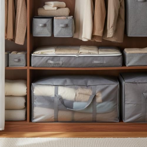 Maximize Bedroom Space with Under Bed Storage Bag - Durable Polyester Organizer for Quilts & Clothes, 39.4 x 19.7 x 5.9 Inches, 1 Pack