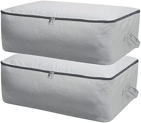 Breathable & Durable Canvas Storage Bags, Light Gray, 2-pack