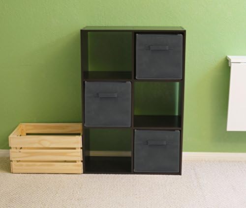 Simple Houseware 11-Inch Foldable Cube Storage Bins, Dark Gray, 6-Pack