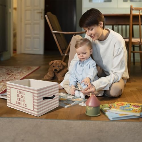Reading Corner,Pink Book Decor Storage Bins Box