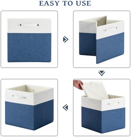 FinishingBo 13x13x13 Storage Cube Bins 4 Pack, Cube Shelf Baskets