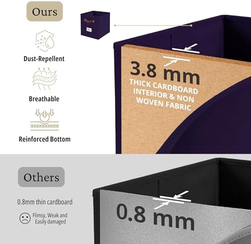 DECOMOMO Storage Bins, Cube Storage Bin with Labels