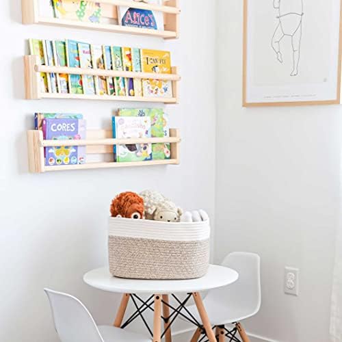 OrganiHaus Cotton Rope Basket for Shelf Storage, 15x9x10